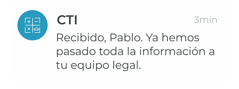 Mensaje del abogado